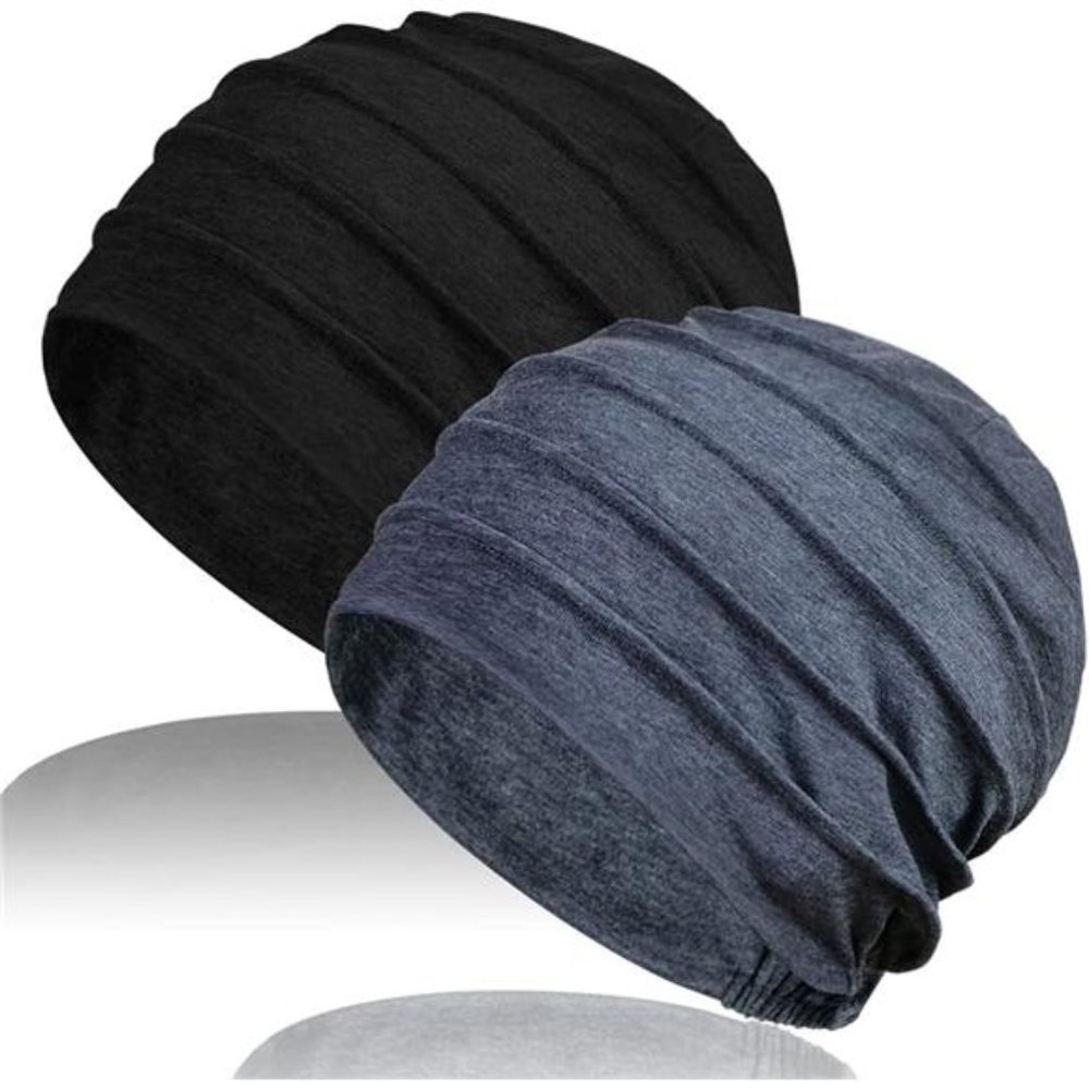 2 PCS Cotton Slouchy Chemo Beanies, Chemo Cap Headwear Cancer Hats for Women